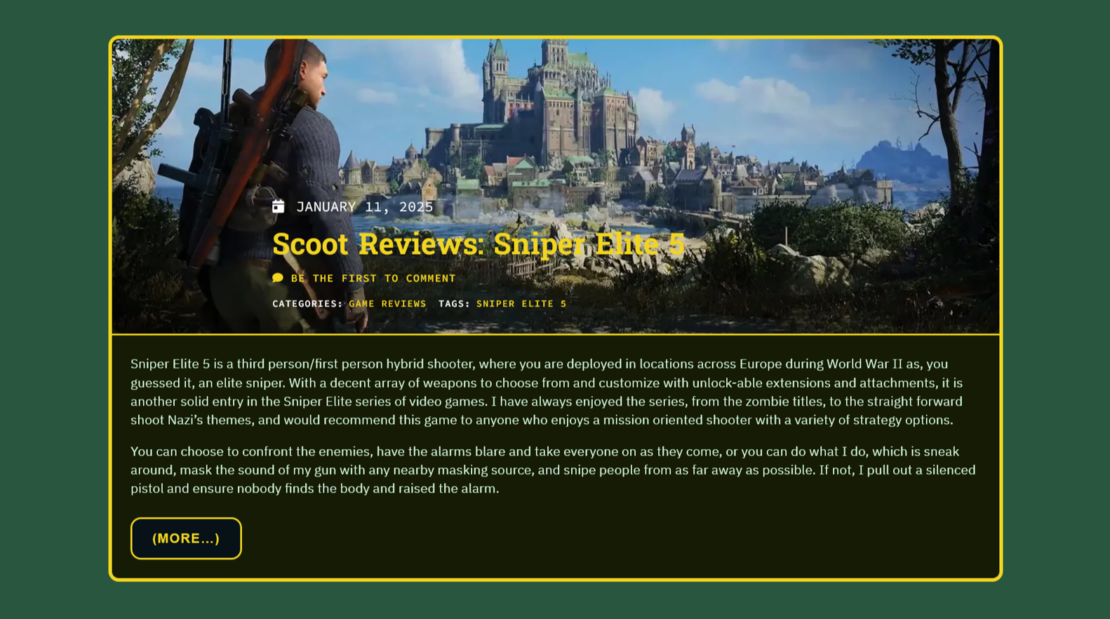 An old scootr.ca post page on the WordPress theme