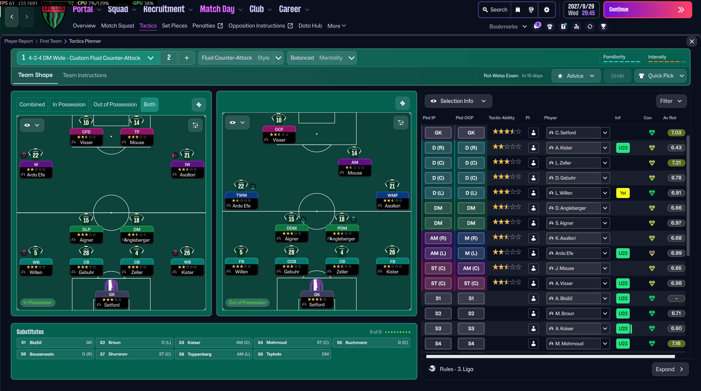 A screenshot of Football Manager 26 demonstrating the new tactics feature.